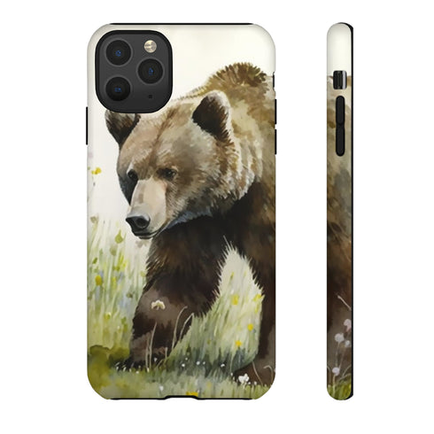 Grizzly Bear in a Field - Impact Resistant Phone Case iPhone 11 Pro Max Matte